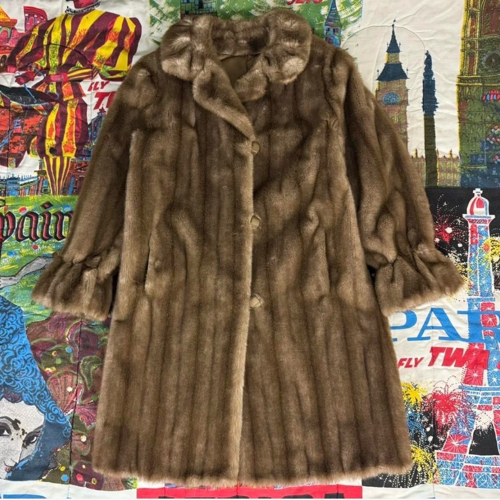70s Vintage Faux Fur Coat